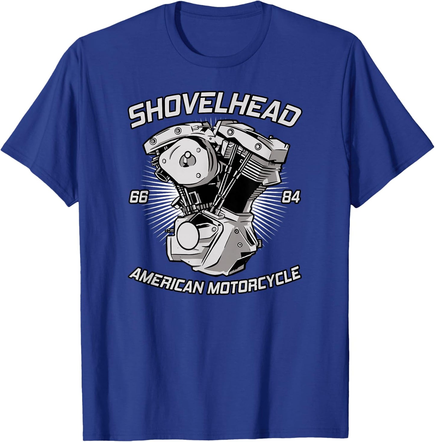 Vintage HD Motorcycle VTwin ShovelHead Engine Drawing Biker T-Shirt - T-Shirt | Royal