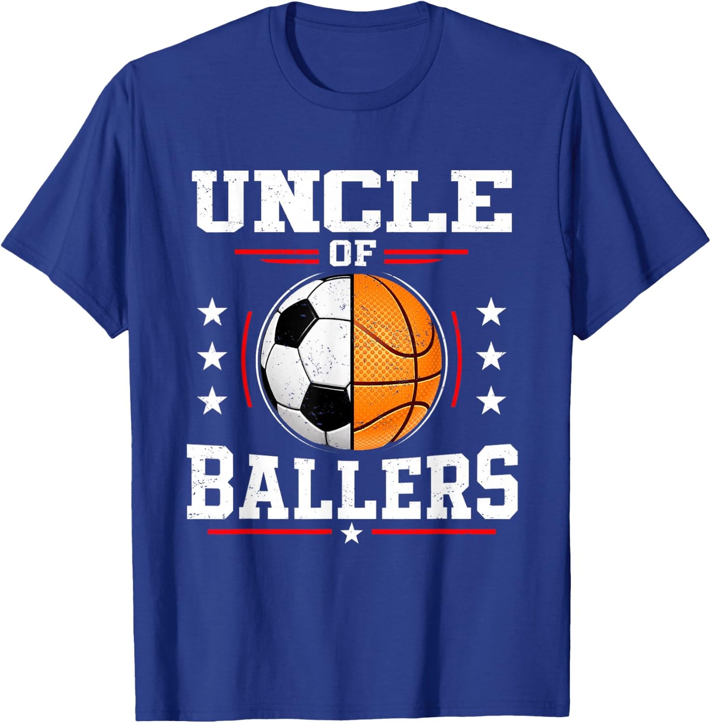 Uncle of Ballers Basketball Soccer Uncle T-Shirt - T-Shirt | Royal