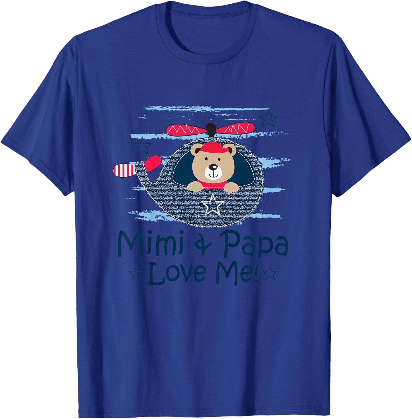 Kids Mimi and Papa Love Me Grandson T-Shirt - T-Shirt | Royal
