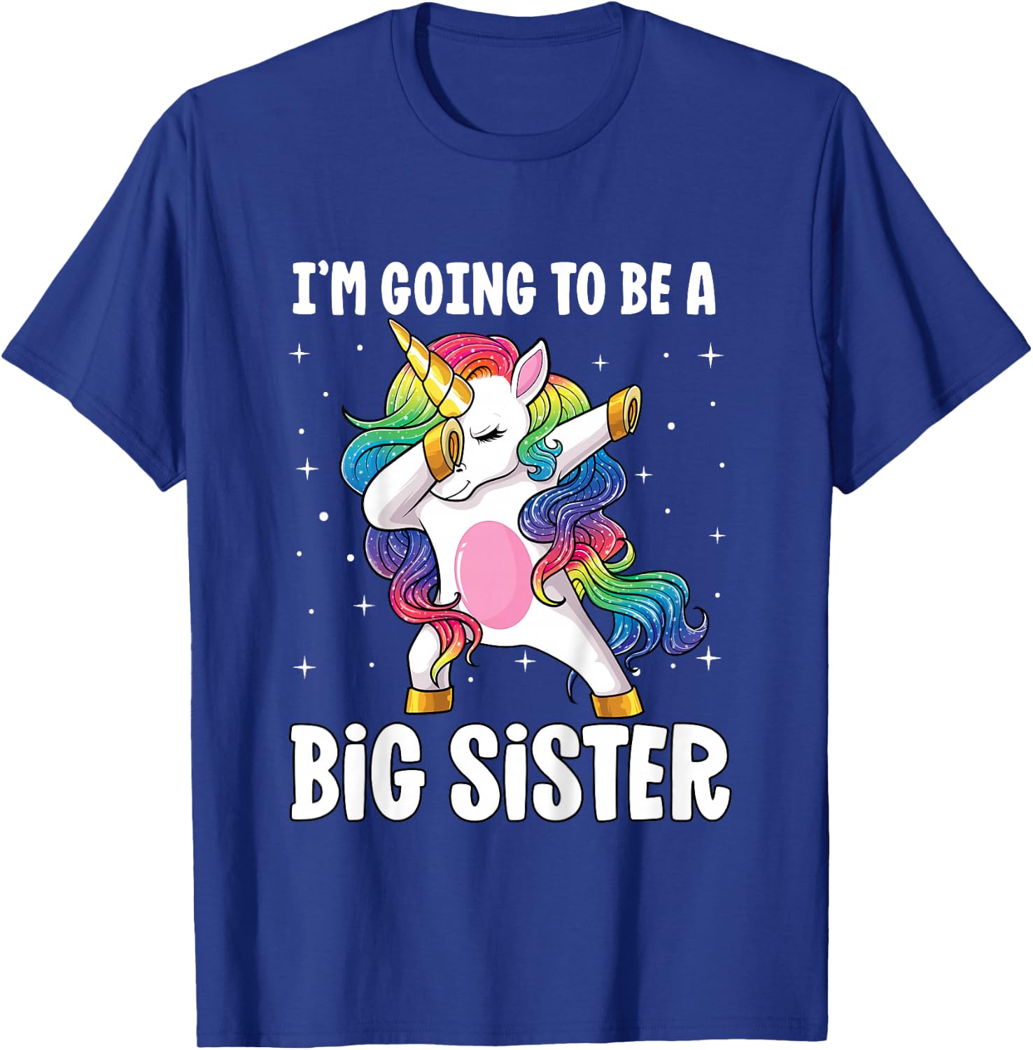 I'm Going to Be a Big Sister Girls Older Sister Dab Unicorn T-Shirt - T-Shirt | Royal