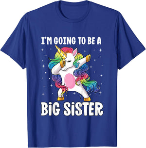 I'm Going to Be a Big Sister Girls Older Sister Dab Unicorn T-Shirt - T-Shirt | Royal