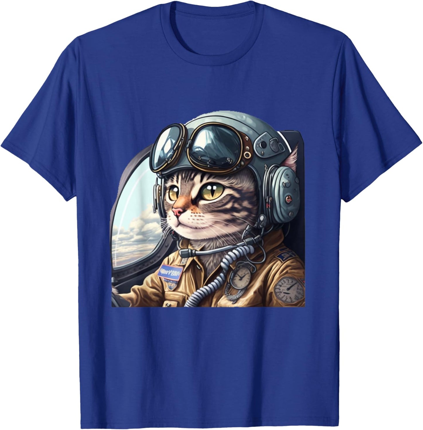 Cat Pilot T-Shirt - T-Shirt | Royal