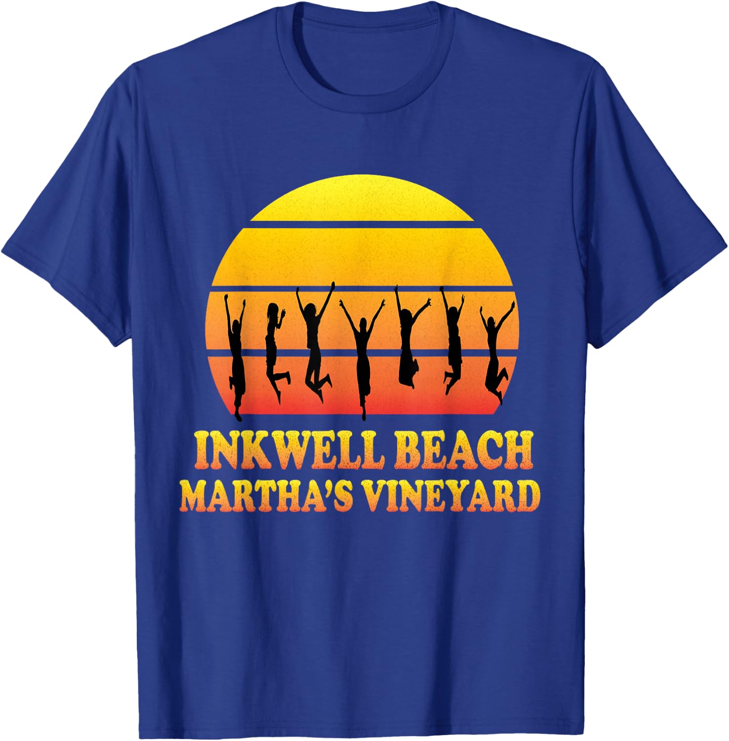 Inkwell Beach, Oak Bluffs, Martha's Vineyard, MA, Vintage T-Shirt - T-Shirt | Royal