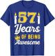 Candle 57 Birthday Party Wishes Candlelight Cake Decoration T-Shirt - T-Shirt | Royal
