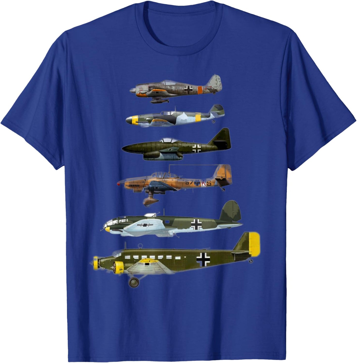WW2 German Warplanes JU-87 Stuka ME 262 T-Shirt - T-Shirt | Royal