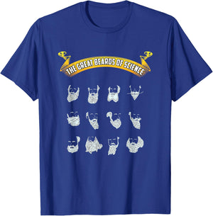 Great Beards Of Science | Nerdy Scientist Humor T-Shirt - T-Shirt | Royal