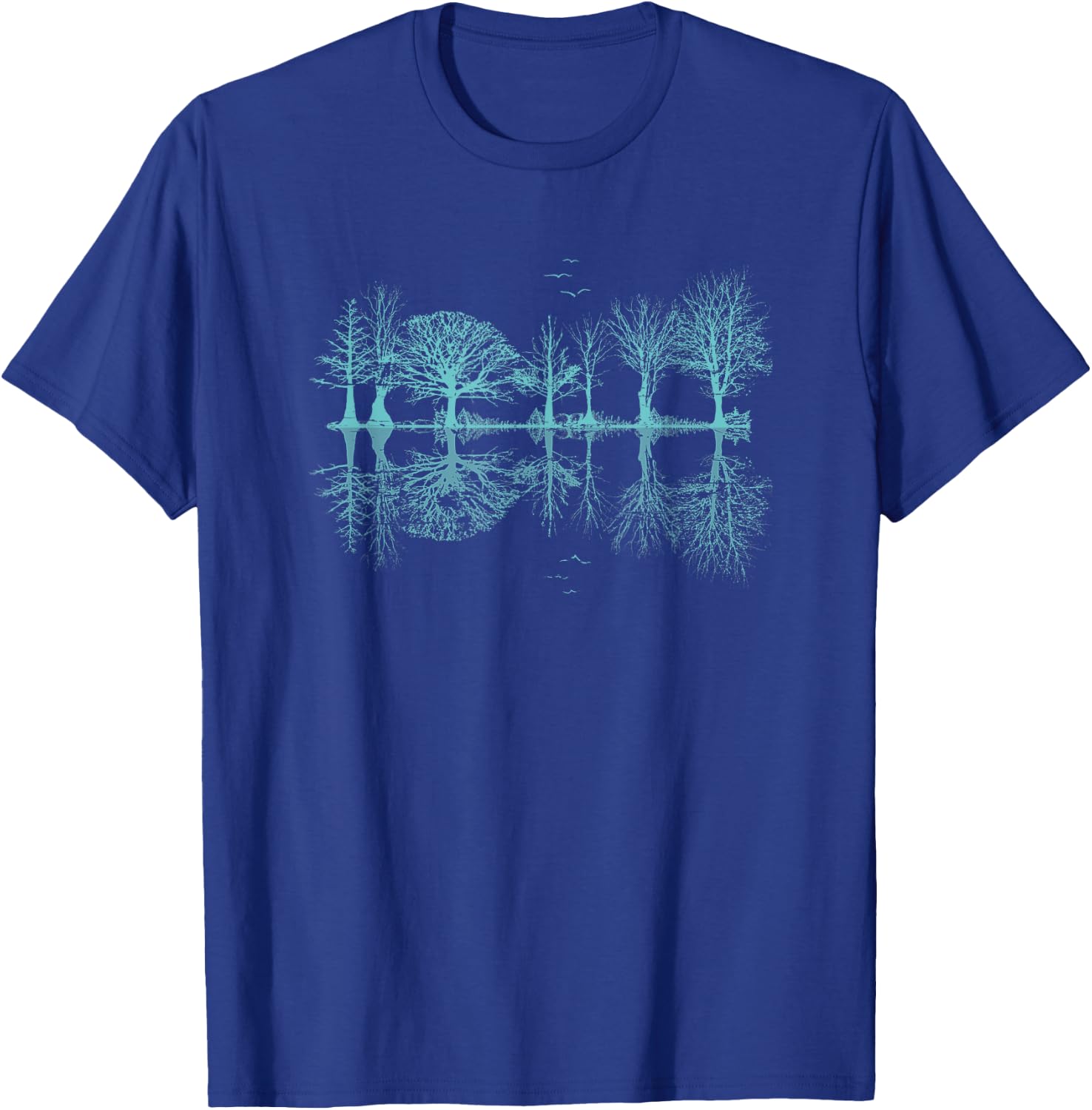 Outdoor Forest Trees Reflection Wildlife Nature T-Shirt - T-Shirt | Royal