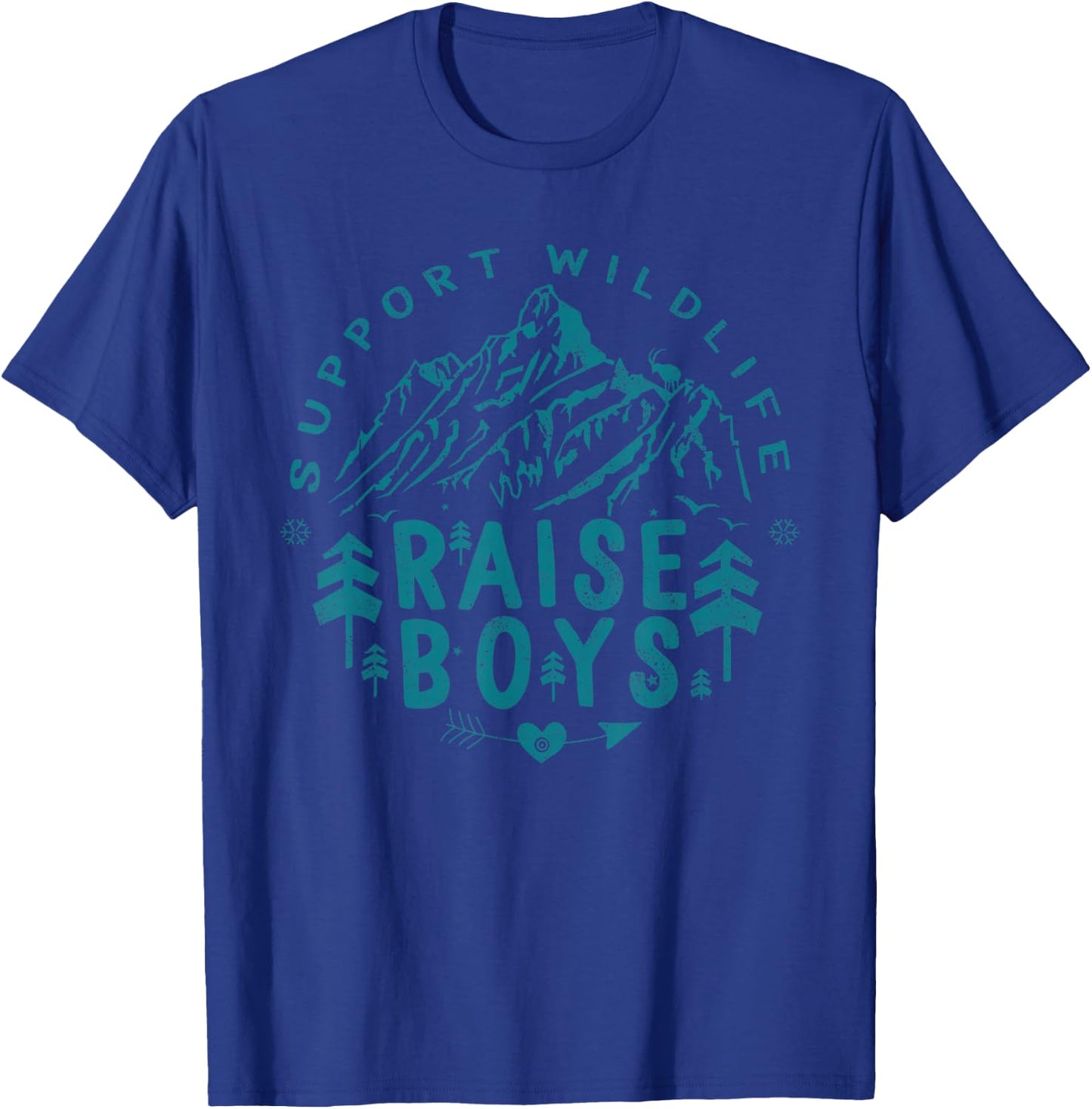 Mothers day Support Wildlife Raise Boys Mom Dad Parents T-Shirt - T-Shirt | Royal