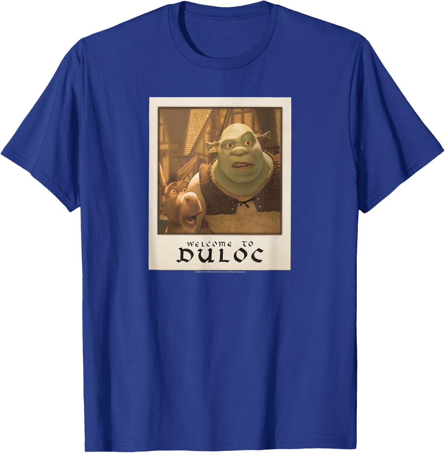 Shrek Welcome to Duloc Shrek and Donkey Polaroid T-Shirt - T-Shirt | Royal