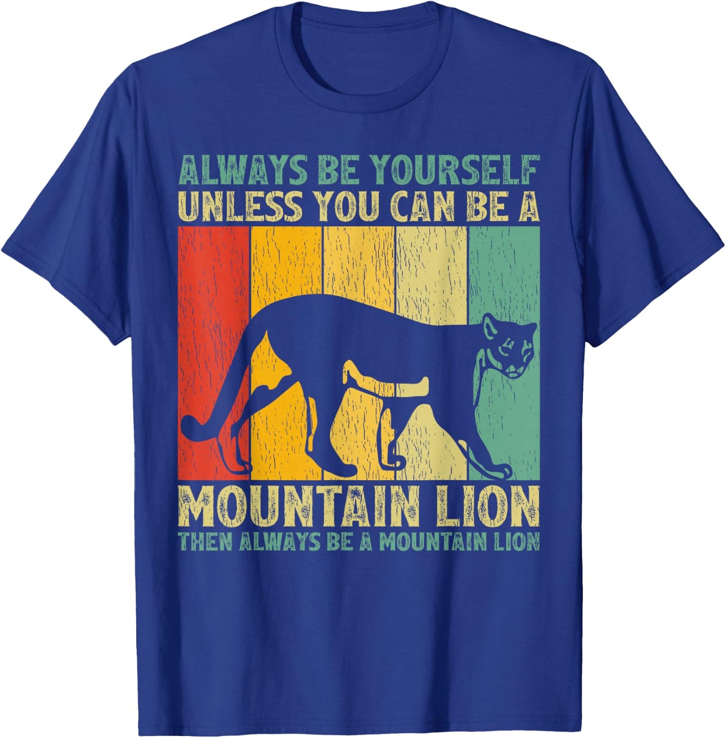 Mountain Lion Animal Lover Vintage Retro Mountain Lion T-Shirt - T-Shirt | Royal