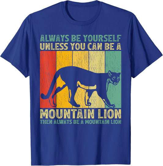 Mountain Lion Animal Lover Vintage Retro Mountain Lion T-Shirt - T-Shirt | Royal