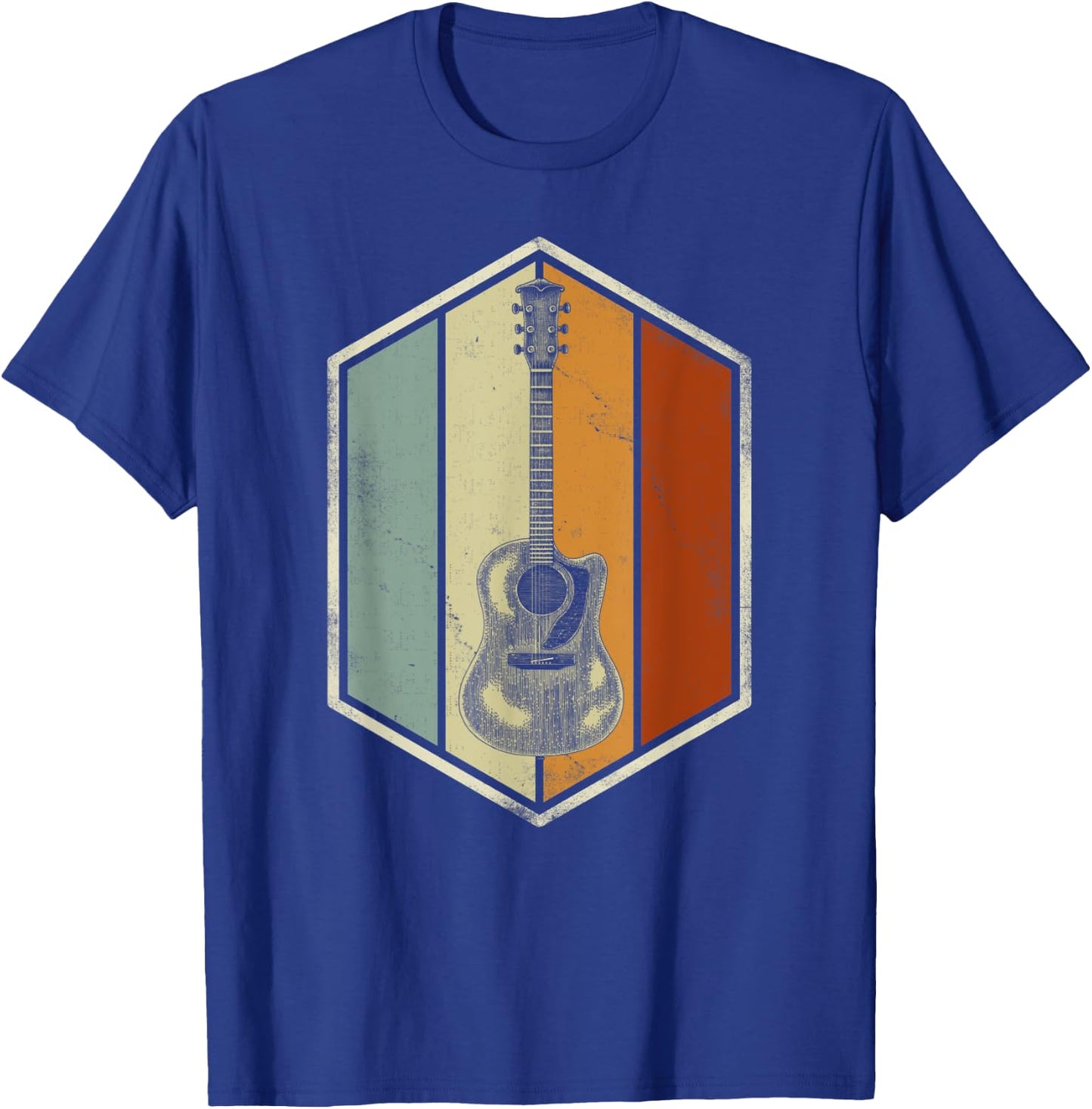 Retro Vintage Guitar Player Gifts Guitarist Music Lover Band T-Shirt - T-Shirt | Royal