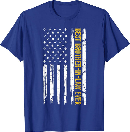Best Brother In Law Ever American Flag Form Sister in Law T-Shirt - T-Shirt | Royal