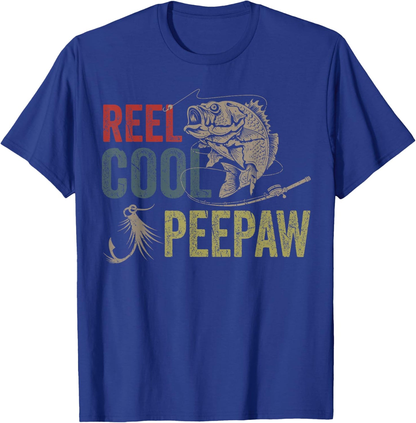 Reel Cool Peepaw Fishing Fathers Day T-Shirt - T-Shirt | Royal