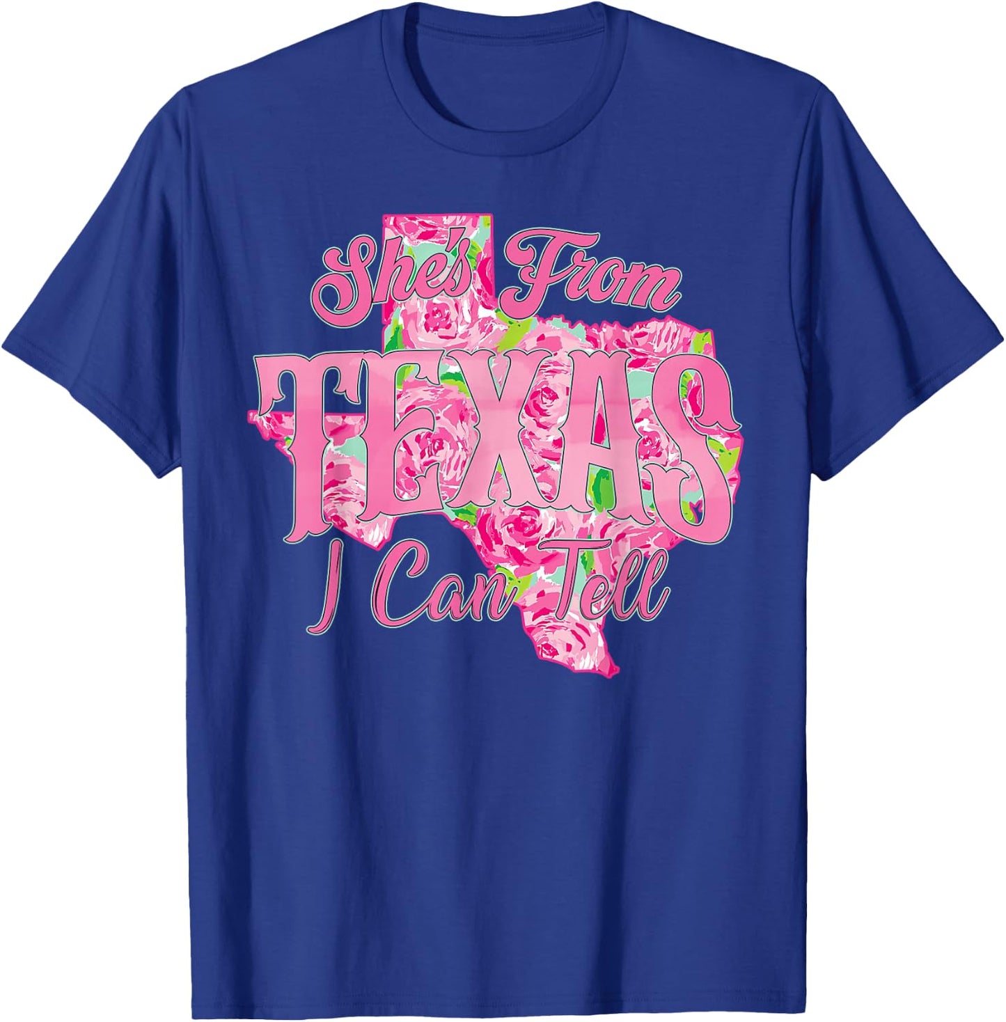 She's from Texas I Can Tell Retro Vintage Texas Girl T-Shirt - T-Shirt | Royal