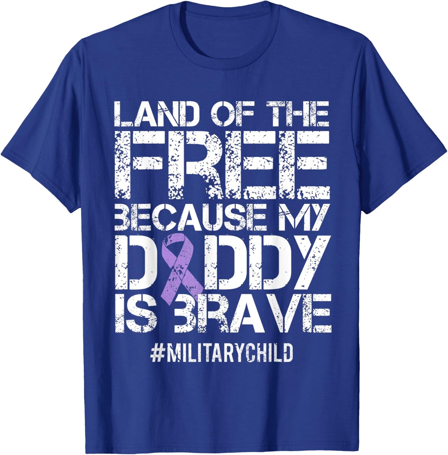 Military Child Month Boys Purple Up Brat Kids T-Shirt - T-Shirt | Royal