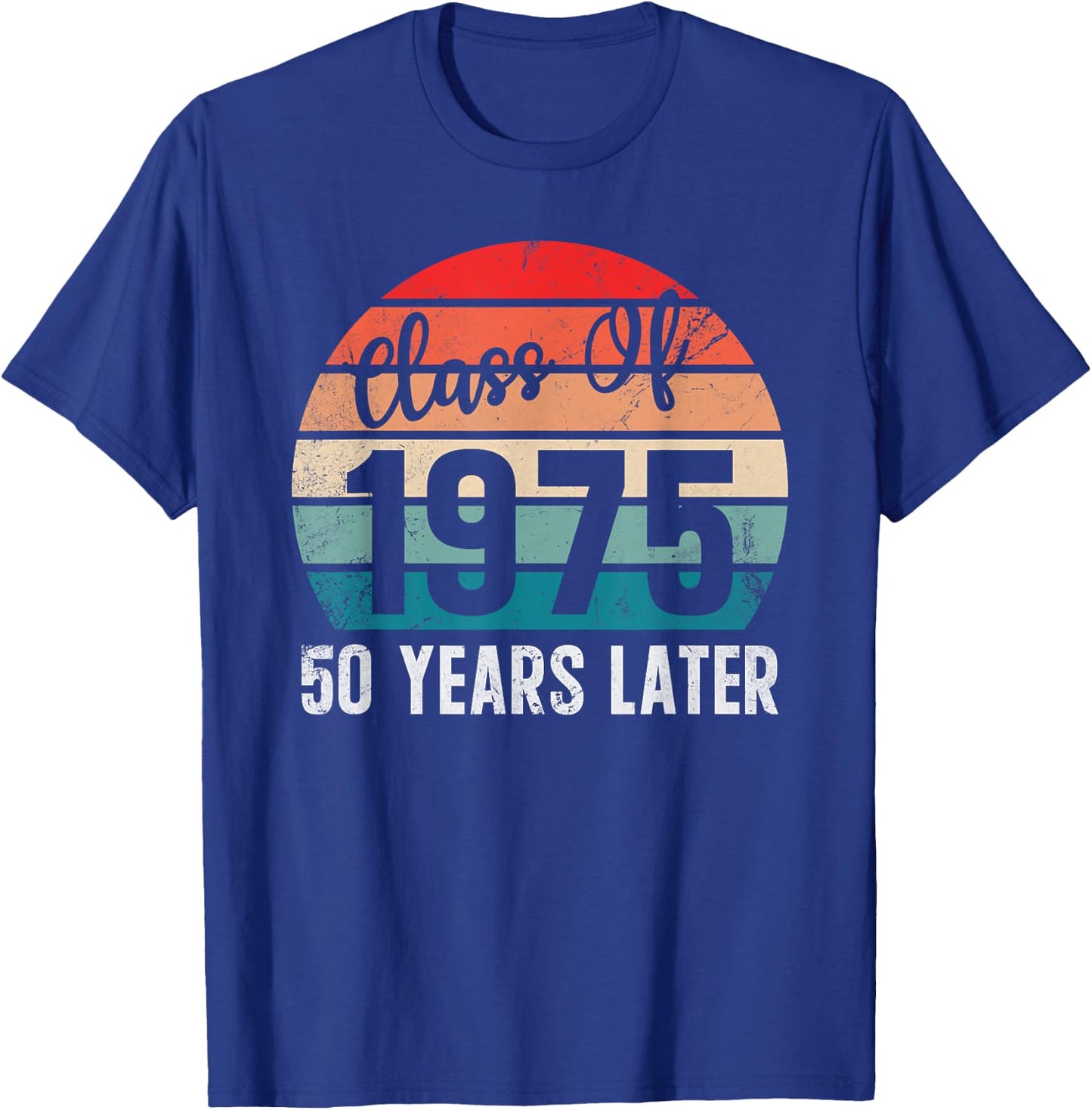 Vintage Class of 1975 75 Reunion High School Alumni College T-Shirt - T-Shirt | Royal