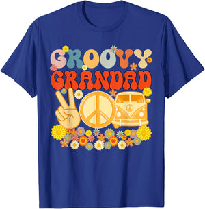 Groovy Grandad Retro Matching Family Baby Shower Father's Da T-Shirt - T-Shirt | Royal