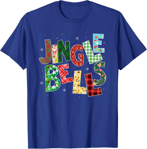 Red Plaid Jingle Bells Christmas Matching Family Pajama T-Shirt - T-Shirt | Royal