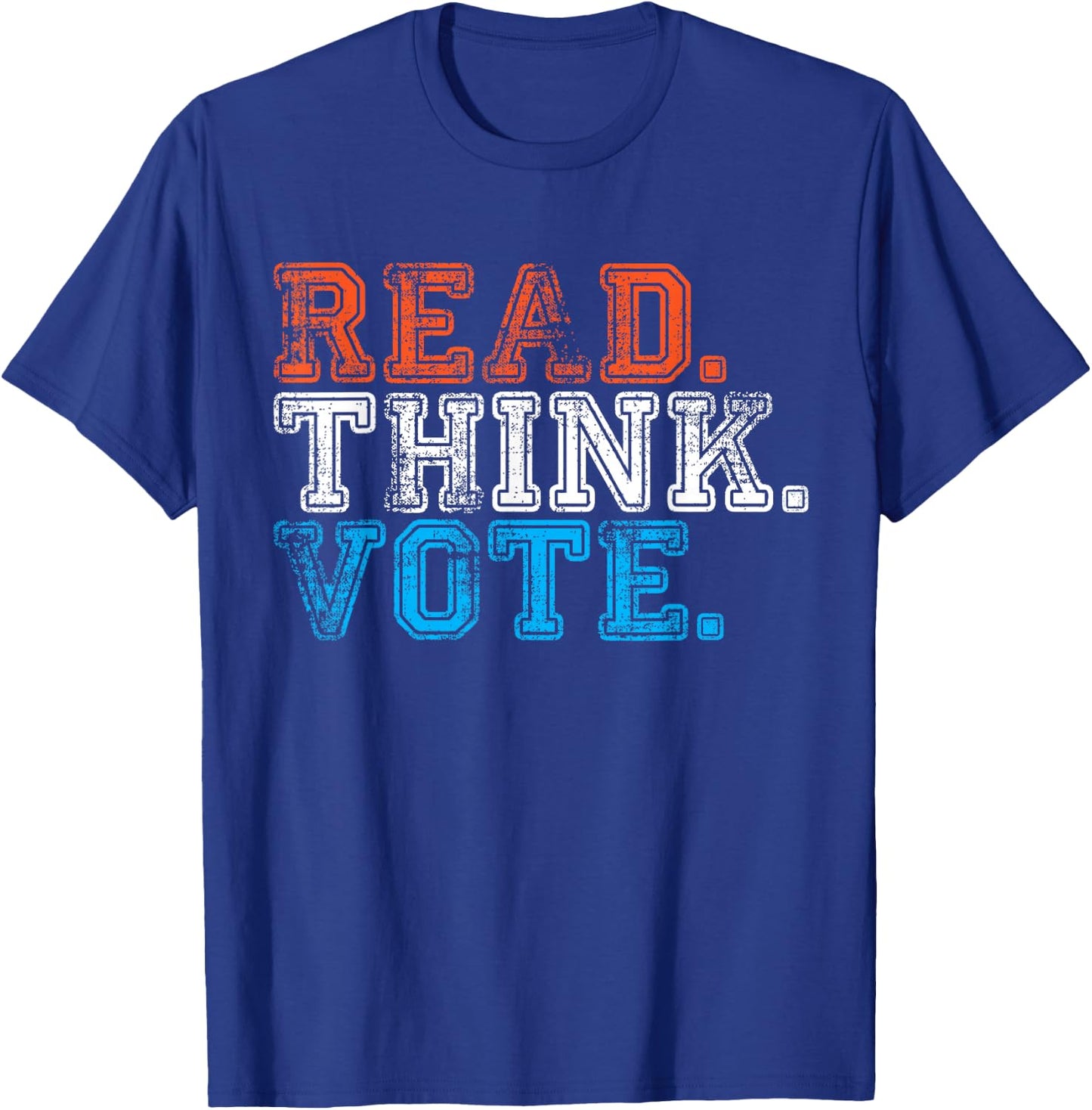 Adults Black Small Read Think Vote T-Shirt - T-Shirt | Royal