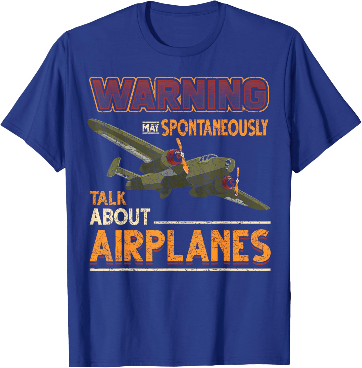 Attention I may speak spontaneously about aircraft pilot T-Shirt - T-Shirt | Royal