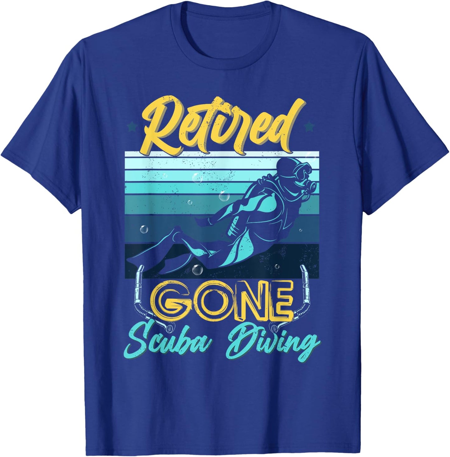 Retired Gone Scuba Diving Gear Retirement Gift T-Shirt - T-Shirt | Royal