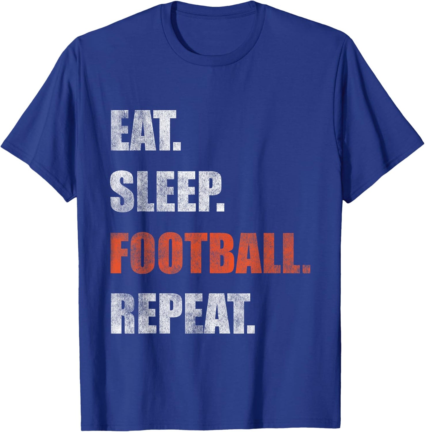 Eat Sleep Football Repeat T-Shirt - T-Shirt | Royal