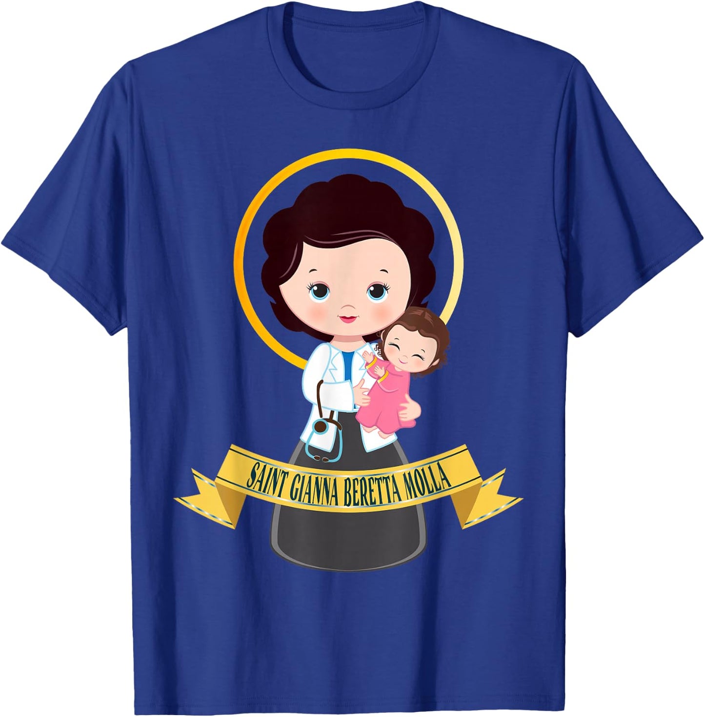 Saint Gianna Beretta Molla Patron Catholic Doctor Saints T-Shirt - T-Shirt | Royal