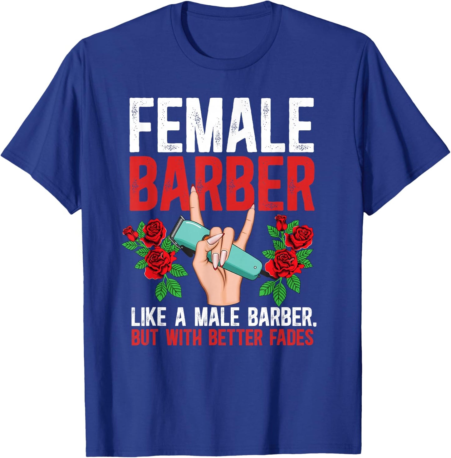 Female Barber Definition Female Hairdresser Girl T-Shirt - T-Shirt | Royal