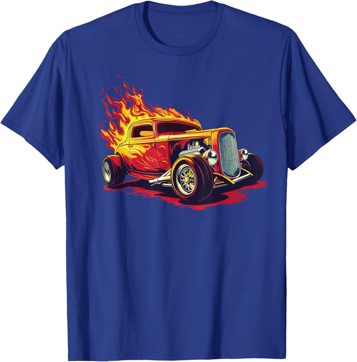Classic Hotrod Retro Car Illustration Hotrod T-Shirt - T-Shirt | Royal