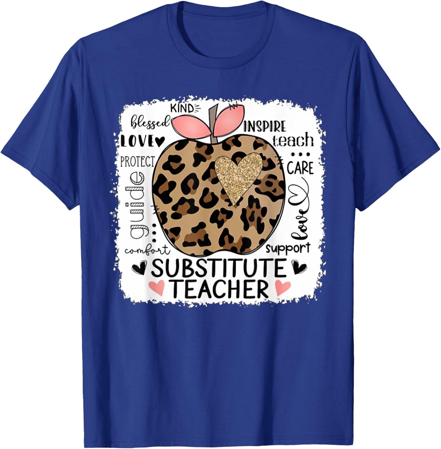 Protect Guide Care Love Support Comfort Substitute Teacher T-Shirt - T-Shirt | Royal
