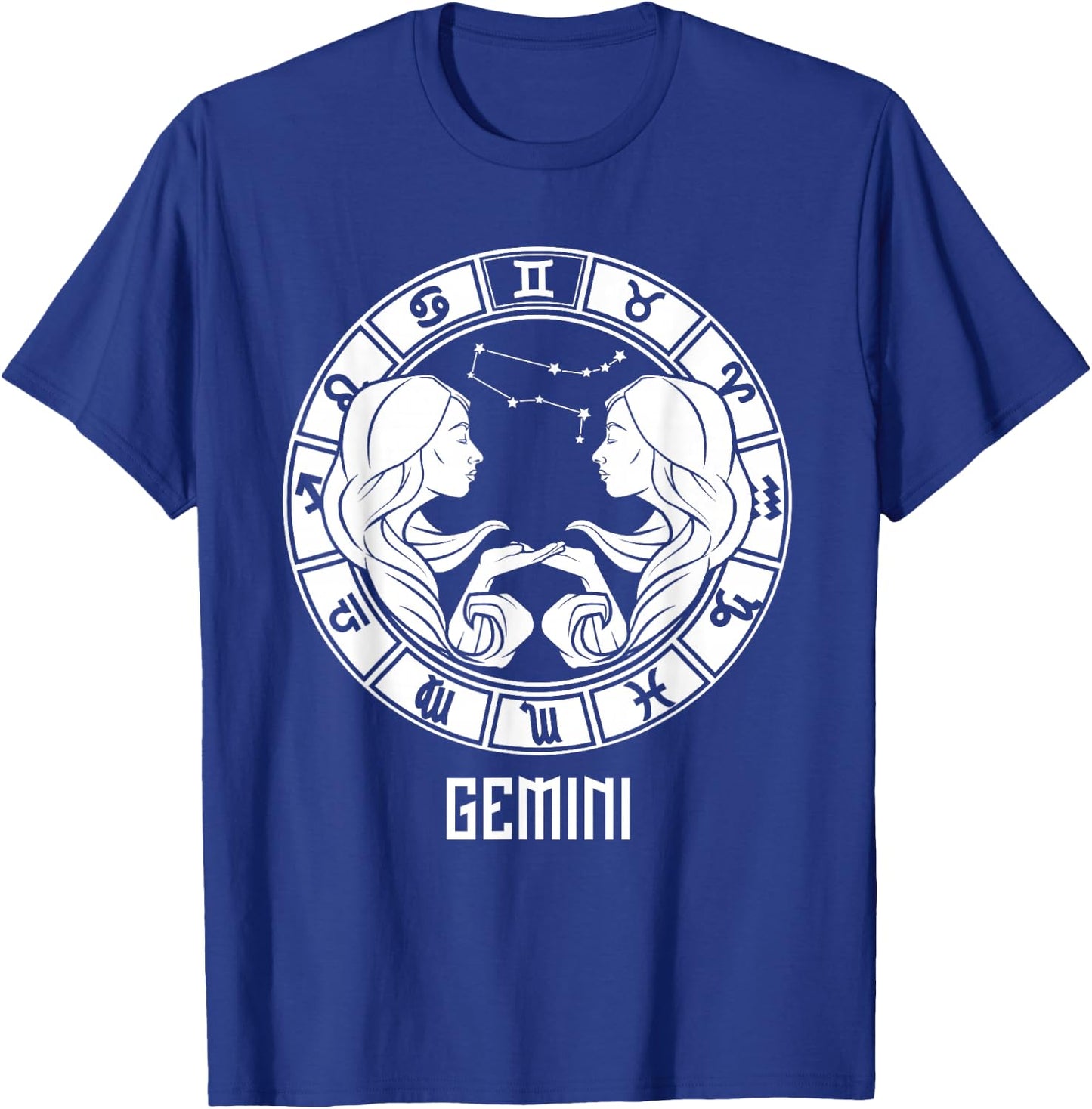 Gemini Zodiac Sign May June Birthday Horoscope T-Shirt - T-Shirt | Royal