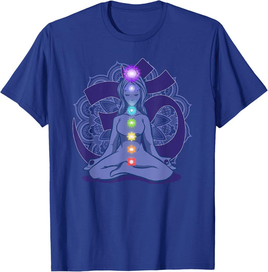 Yoga Meditation Spiritual Body Energy Chakra T-Shirt - T-Shirt | Royal