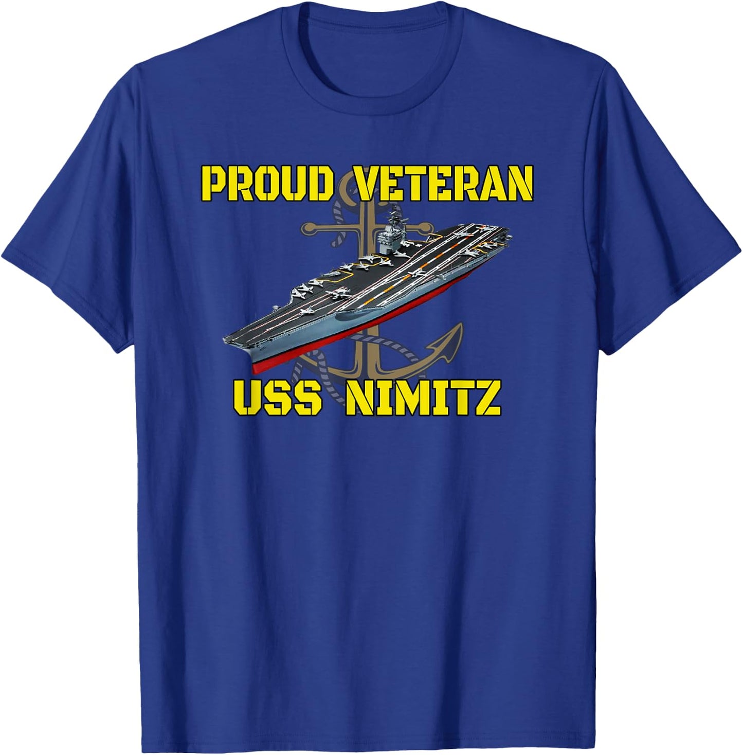 Aircraft Carrier USS Nimitz Veterans Day Fathers Day Grandpa T-Shirt - T-Shirt | Royal