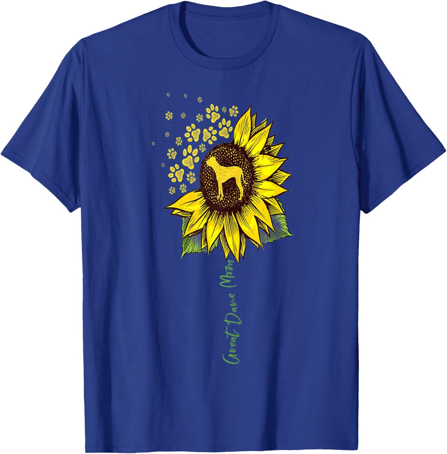 Sunflower Great Dane Lover Gifts Dog Mom Men Women T-Shirt - T-Shirt | Royal