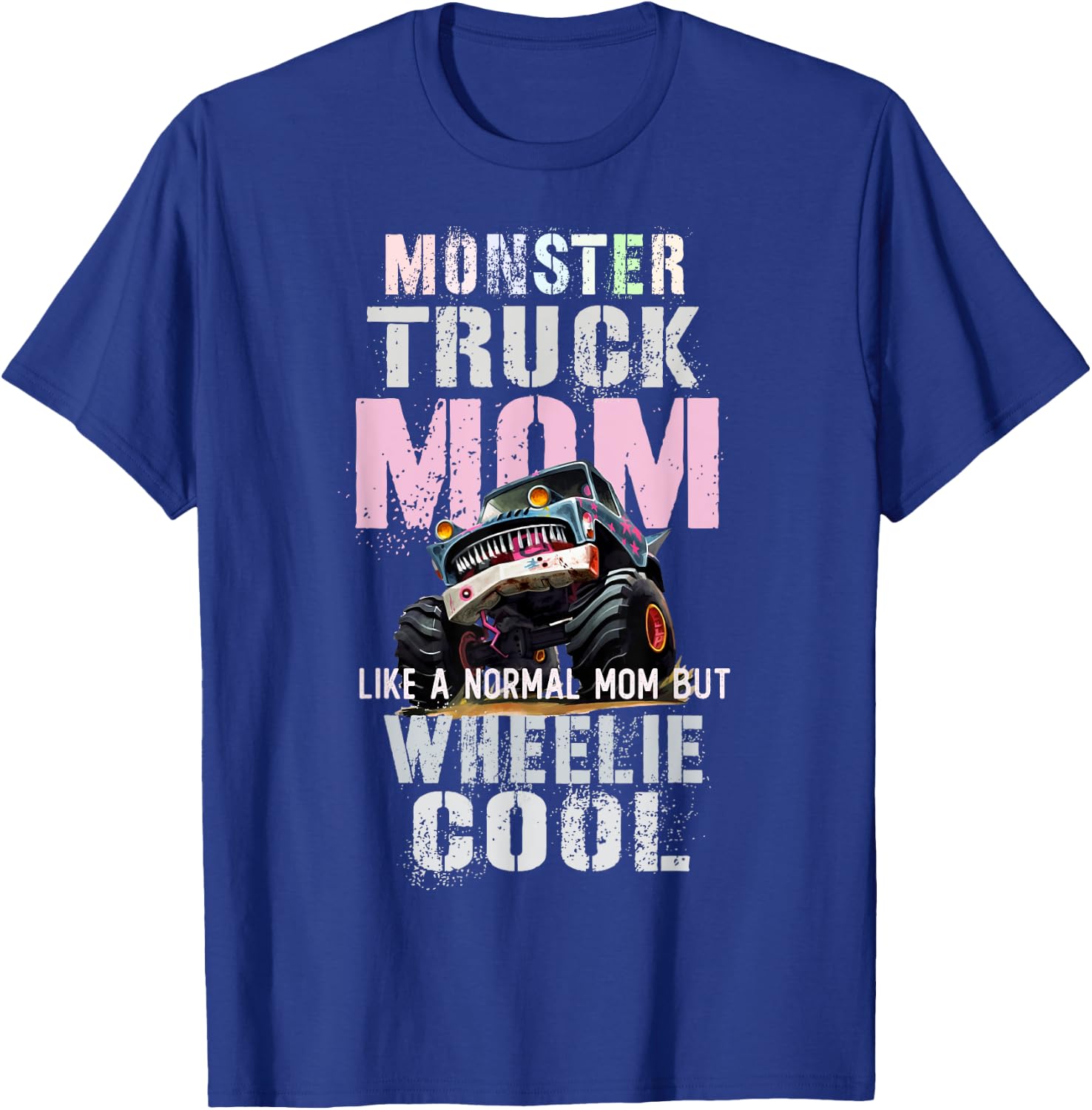 Vintage MONSTER Truck MOM Like Normal Mama of Birthday Boy T-Shirt - T-Shirt | Royal