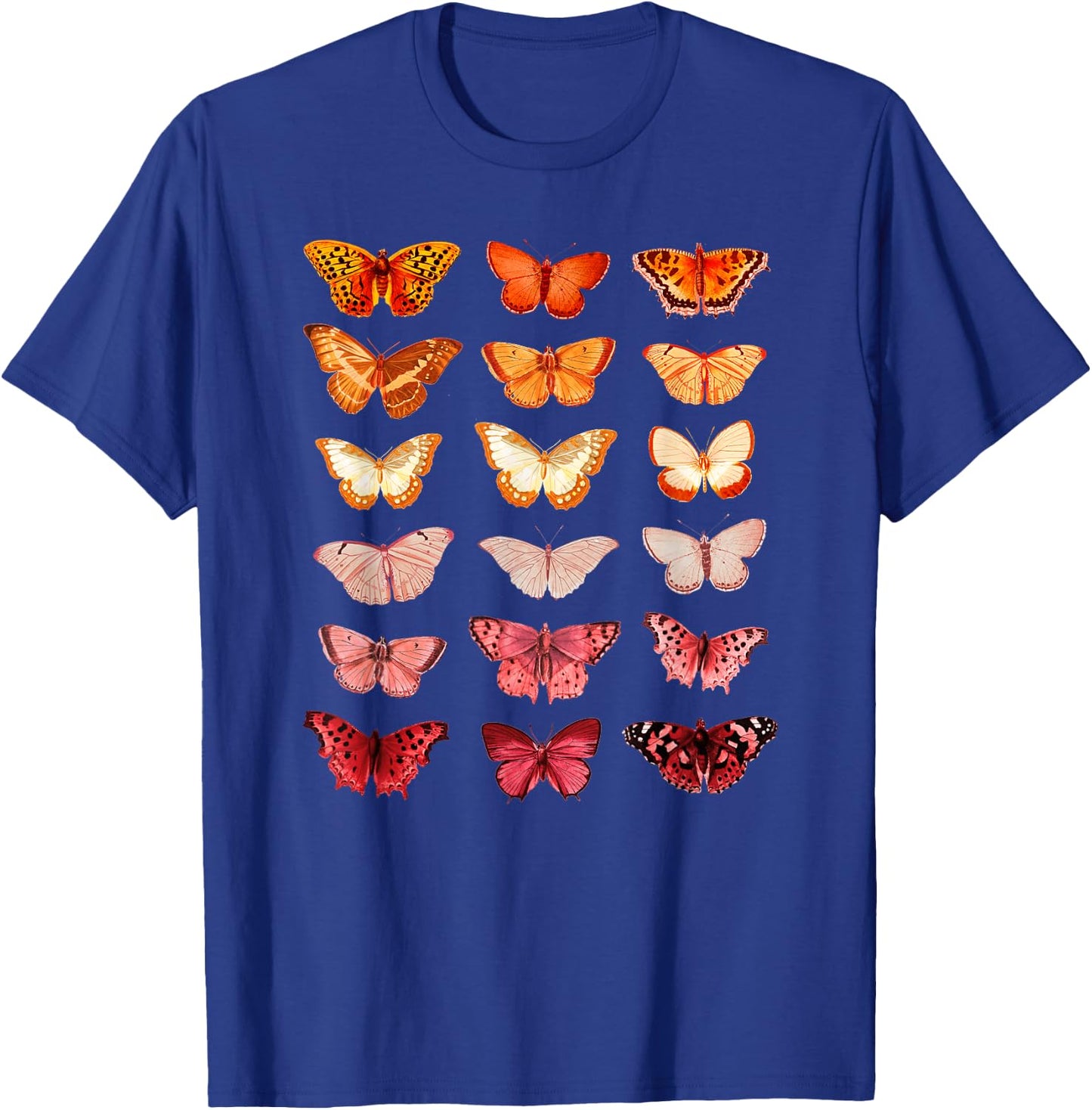 Lesbian Flag Colour Butterfly Subtle Sapphic Pride Aesthetic T-Shirt - T-Shirt | Royal