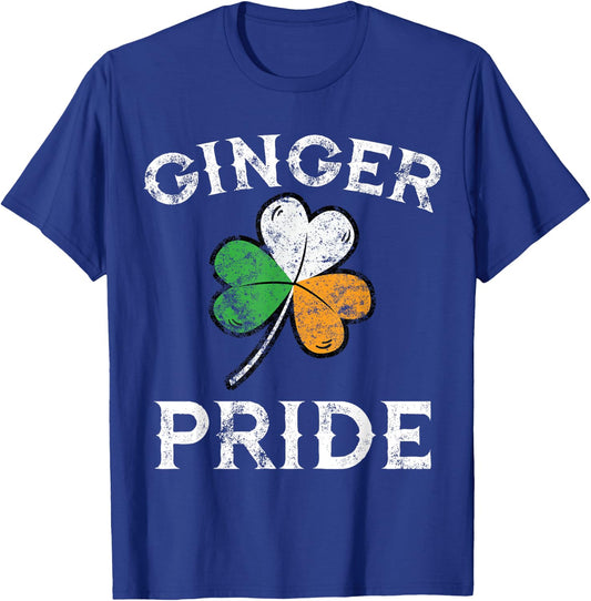 Awesome Ginger Pride St Patricks Day Irish Flag Clover Shirt T-Shirt - T-Shirt | Royal