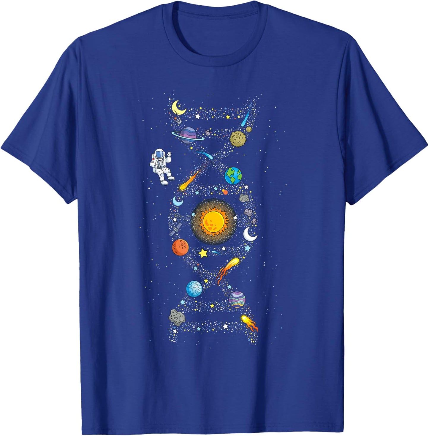 Solar System DNA Space Planets Science Universe Astronaut T-Shirt - T-Shirt | Royal