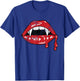 Vampire Lips Lazy Halloween Costume Blood Fangs T-Shirt - T-Shirt | Royal