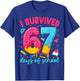 I Survived 67 Days of School Funny Six Seven Teacher Kids T-Shirt - T-Shirt | Royal