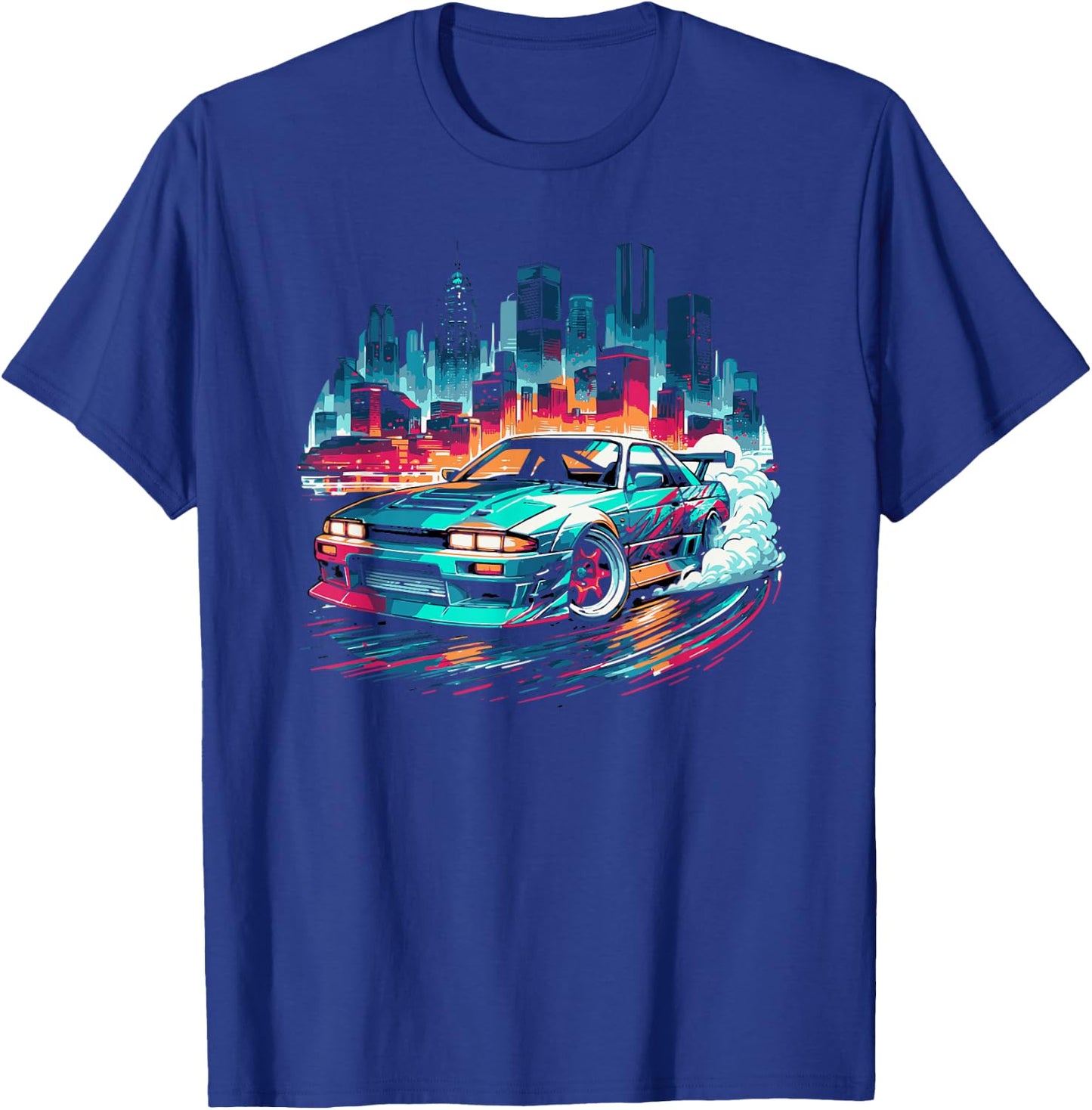 Sports Car Exotic Drift Racing Car Graphic T-Shirt - T-Shirt | Royal