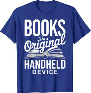 Books The Original Handheld Device Book Funny Reading T-Shirt - T-Shirt | Royal