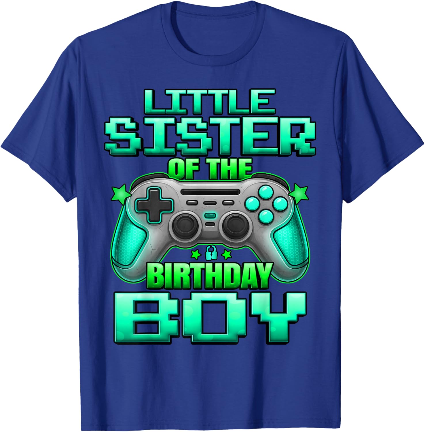 Little Sister of The Birthday Boy Matching Family Lil Sister T-Shirt - T-Shirt | Royal