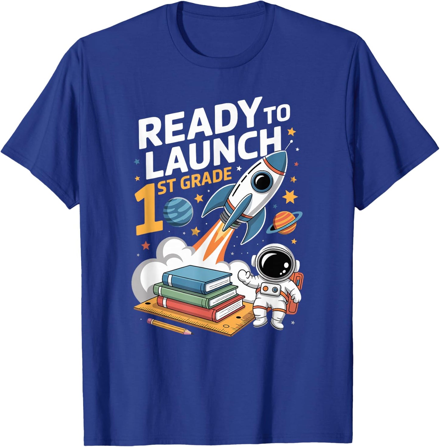 Mission 1st Class Astronaut School Start School Child Space T-Shirt - T-Shirt | Royal
