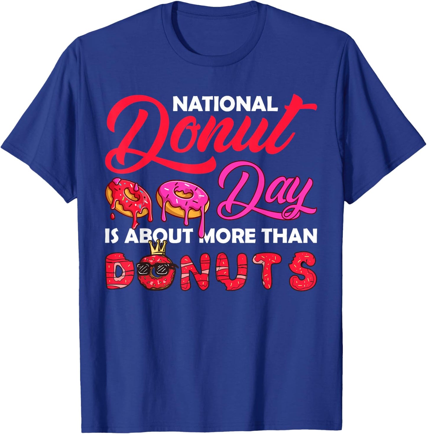 Donut Design and Men - Happy National Donut Day T-Shirt - T-Shirt | Royal