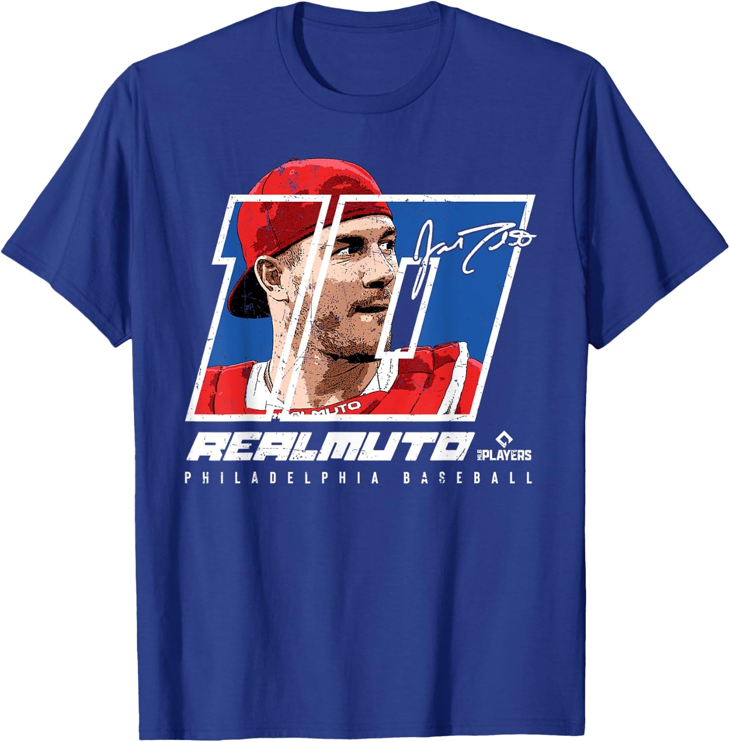 JT Realmuto Silhouette Philadelphia MLBPA T-Shirt - T-Shirt | Royal
