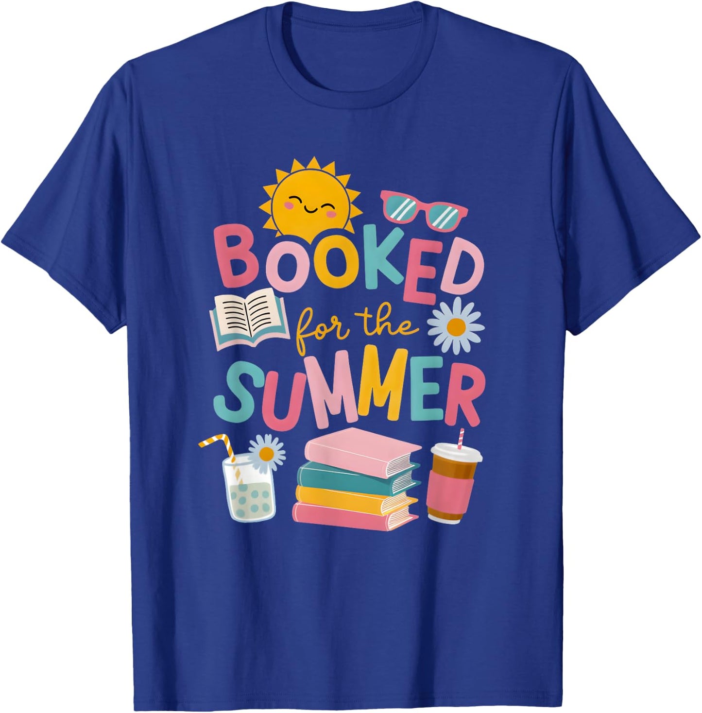 Booked for the Summer Bookish Girly Women’s Book Lover T-Shirt - T-Shirt | Royal