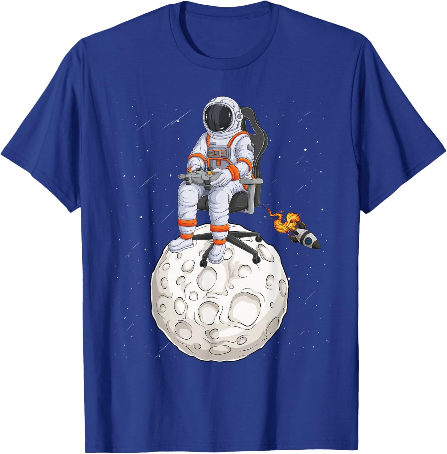 Astronaut Gamer Outer Space Men kids Gaming System Planets T-Shirt - T-Shirt | Royal