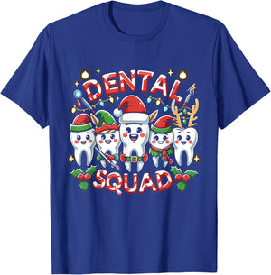 Jolly Dental Squad Celebration Christmas Teeth Dentistry T-Shirt - T-Shirt | Royal
